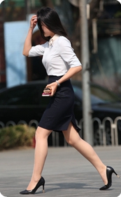 职业装包臀裙肉丝短裙高跟少妇