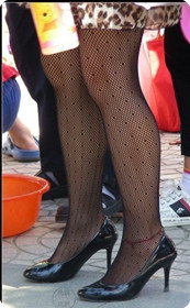 近距离抓拍豹纹丝袜